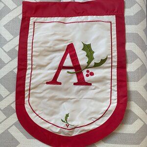 Evergreen Garden Flag Holiday Initial NWOT